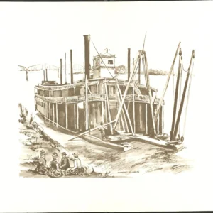 Prints (Sepia): Steamboat at Landing